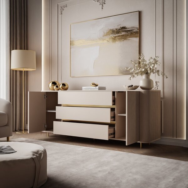 KOMODA PORTOFINO GOLD BÉŽOVÁ 180 cm