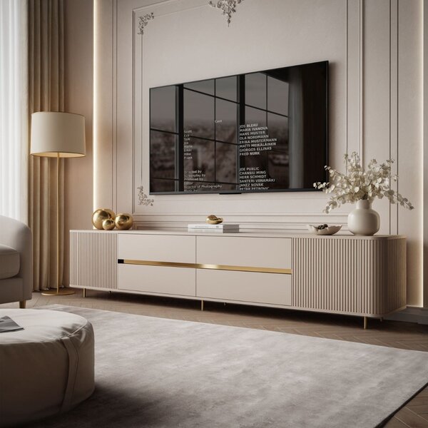 TV STOLÍK PORTOFINO GOLD BÉŽOVÝ 240 cm