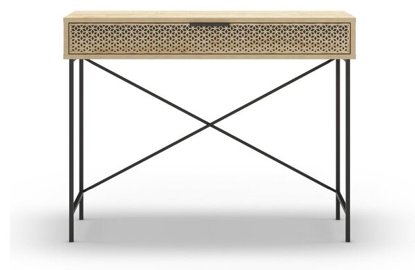 Konzolový stolík v dekore duba v prírodnej farbe 35.5x110 cm Ecrin – Marckeric