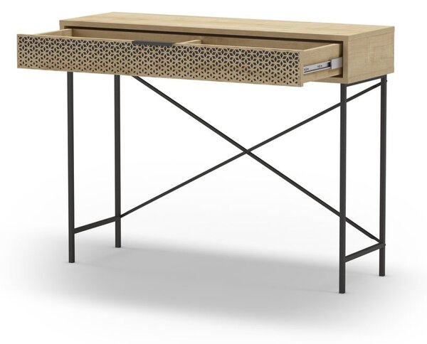 Konzolový stolík v dekore duba v prírodnej farbe 35.5x110 cm Ecrin – Marckeric