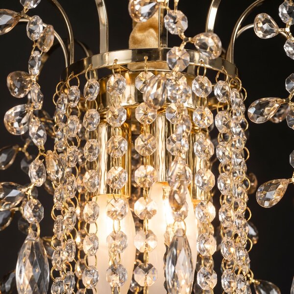 Toolight Rea, Krištáľová závesná lampa SWE090-CP 30cm GOLD, OSW-30217
