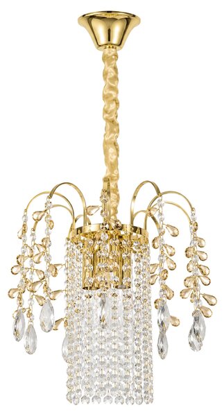 Toolight Rea, Krištáľová závesná lampa SWE090-CP 30cm GOLD, OSW-30217