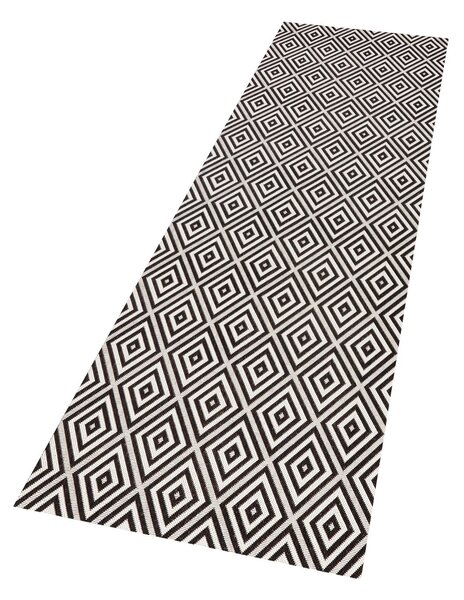 Hanse Home , Behúň Meadow 102470 Black – na von aj na doma, 80x200, čiernobiela, chodba / predsieň