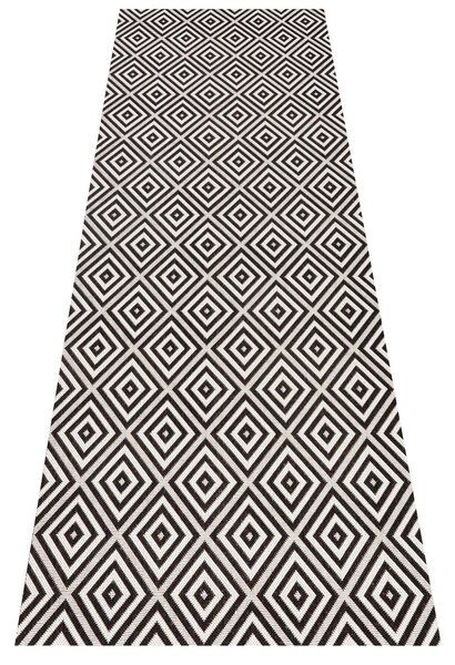 Hanse Home , Behúň Meadow 102470 Black – na von aj na doma, 80x200, čiernobiela, chodba / predsieň