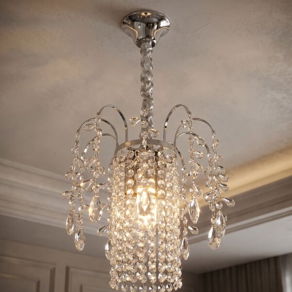 Toolight Rea, Krištáľová závesná lampa SWE089-CP 30cm CHROME, OSW-30216
