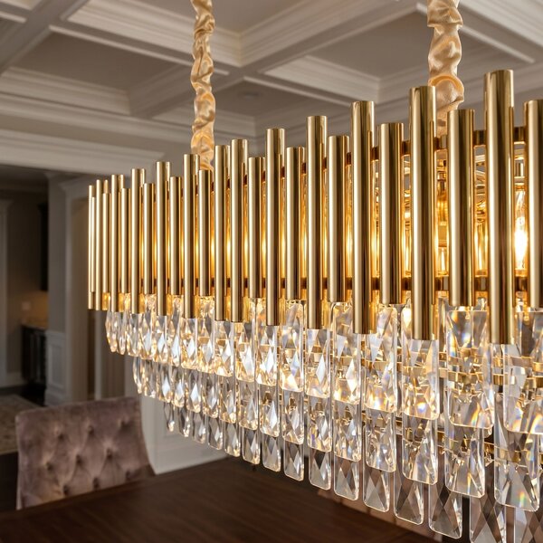 Toolight Rea, Krištáľová závesná lampa SWE105-CP GOLD, OSW-30227