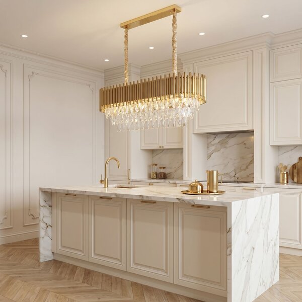 Toolight Rea, Krištáľová závesná lampa SWE105-CP GOLD, OSW-30227
