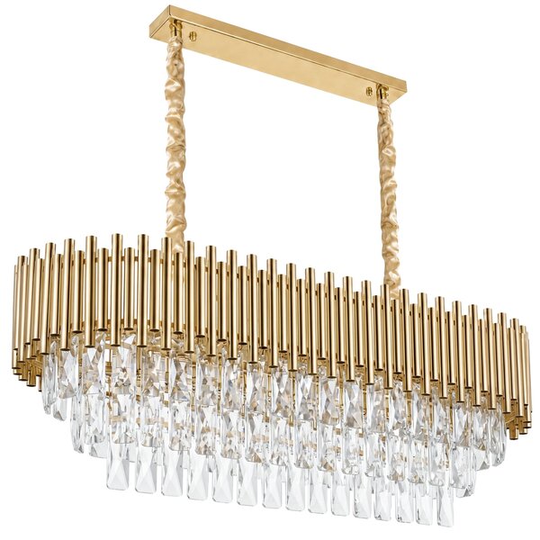 Toolight Rea, Krištáľová závesná lampa SWE105-CP GOLD, OSW-30227