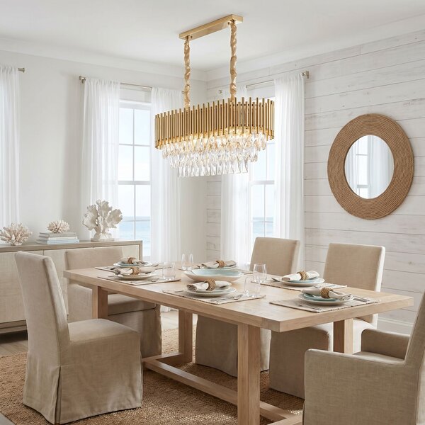 Toolight Rea, Krištáľová závesná lampa SWE105-CP GOLD, OSW-30227