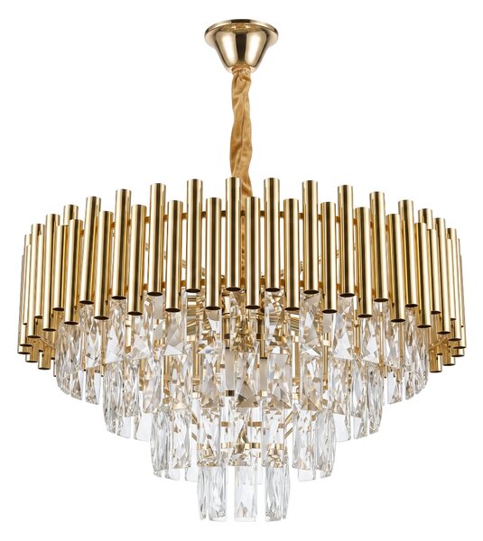 Toolight Rea, Krištáľová závesná lampa SWE103-CP GOLD, OSW-30226