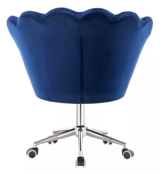 LuxuryForm DESIGN Kreslo FREY VELUR na striebornej podstave s kolieskami - modré