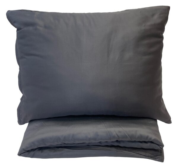 Obliečky bavlnený satén exclusive Modern tmavo sivé 200x140cm+90x70cm TiaHome