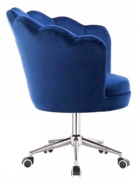 LuxuryForm DESIGN Kreslo FREY VELUR na striebornej podstave s kolieskami - modré