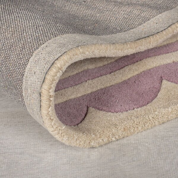 Ručne tkaný vlnený koberec vo fialovo-prírodnej farbe 160x230 cm Lois Scallop – Flair Rugs