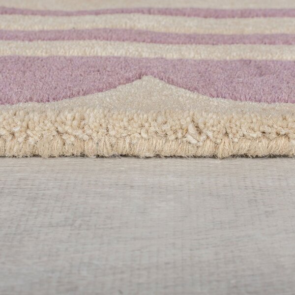 Ručne tkaný vlnený koberec vo fialovo-prírodnej farbe 160x230 cm Lois Scallop – Flair Rugs