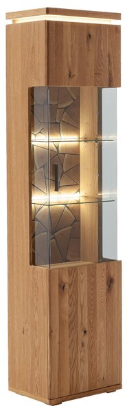 VITRÍNA, dub, farba duba, 50/204/37 cm Linea Natura - Sklenené vitríny