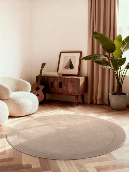 Villeroy & Boch , Kusový koberec Kari 106282 Beige kruh, 150x150 (priemer) kruh, béžová, obývacia izba