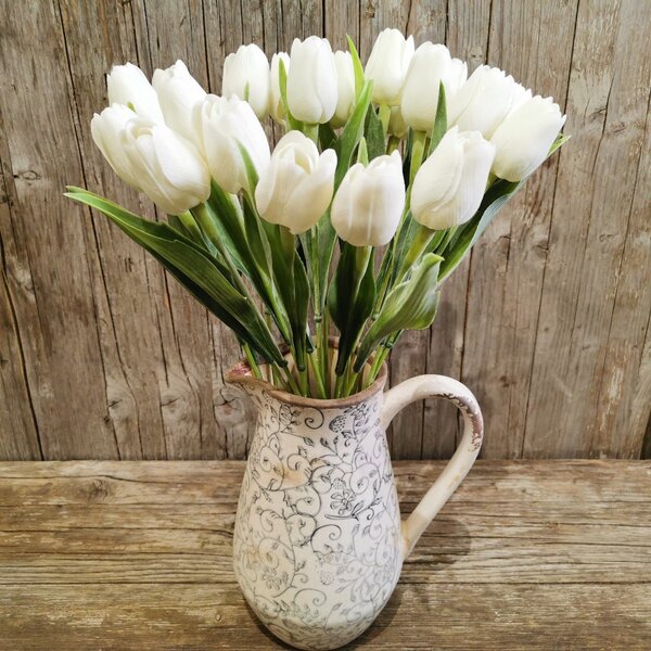 Edwilan umelý tulipán biely jemne bielený 43cm cena za 1ks