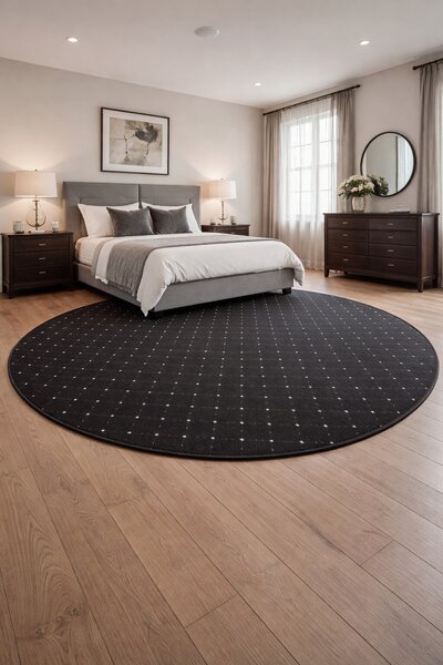 Condor Carpets , Kusový koberec Udinese antracit guľatý, 57x57 (priemer) kruh, šedá, chodba / predsieň