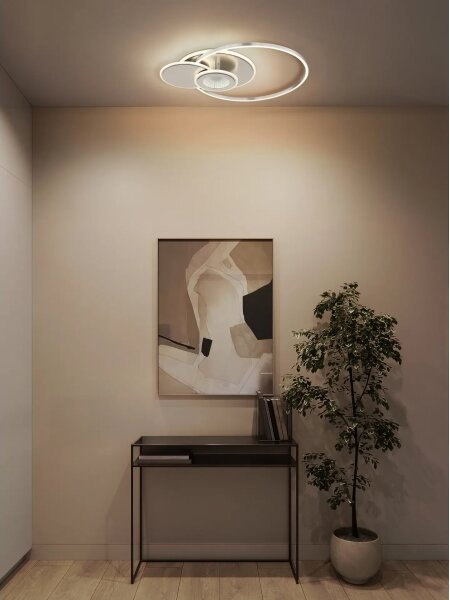 Globo 68278-24 - LED stmievateľné stropné svietidlo BELTRAN LED/24W/230V strieborné s diaľkovým ovládaním