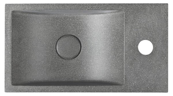 Sapho Sapho, CREST R betónové umývadlo vrátane výpusti, 40x22 cm, čierny granit, AR409