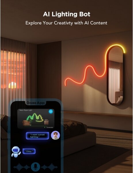 Govee - Neon 2 MATTER ohybný LED pás 3m RGBIC Wi-Fi