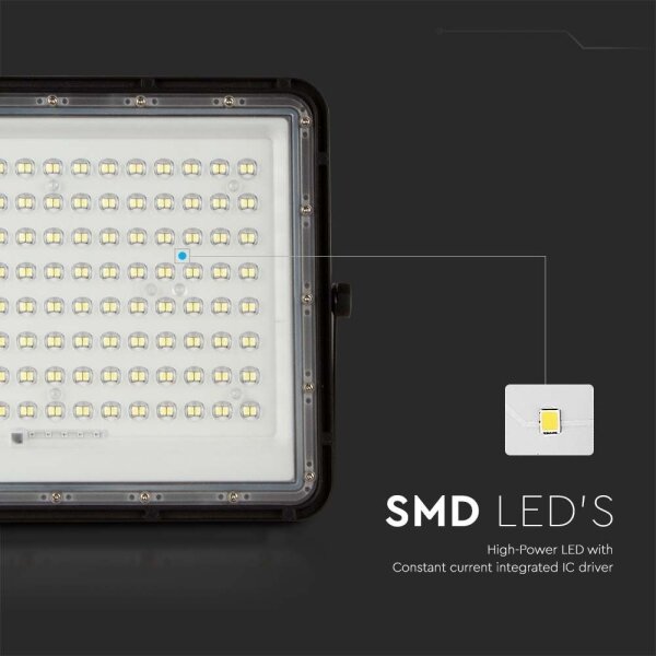 LED Vonkajší solárny reflektor LED/20W/3,2V 6400K čierna + DO