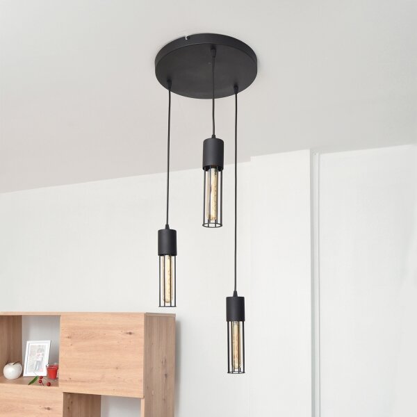 Luster na lanku MELODY 3xE27/15W/230V čierna
