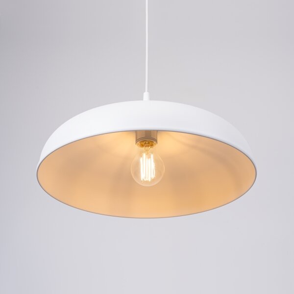 Sollux SL.1329 - Luster na lanku GINA 1xE27/15W/230V pr. 38 cm biela