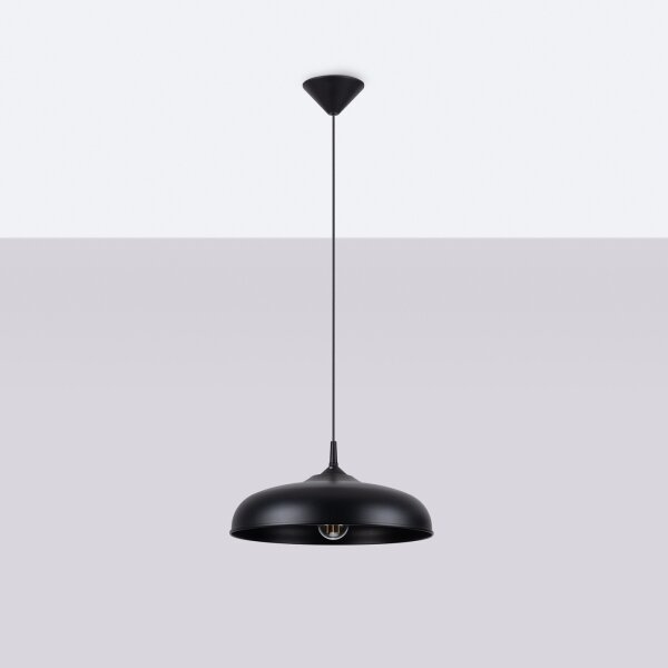Sollux SL.1330 - Luster na lanku GINA 1xE27/15W/230V pr. 38 cm čierna