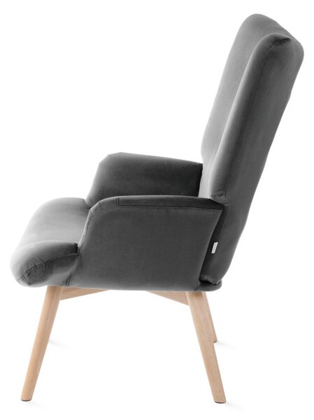 Hojdacie kreslo B2 MOSS PLUS 2v1 zamatovo sivé 890050