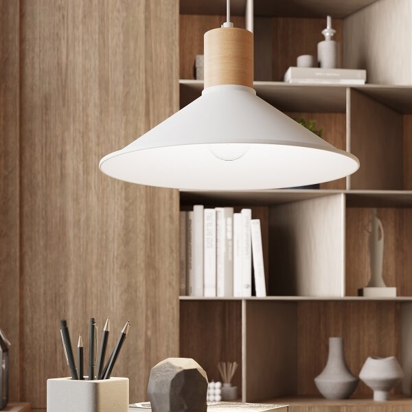 Sollux SL.1319 - Luster na lanku JAGA 1xE27/15W/230V pr. 30 cm biela