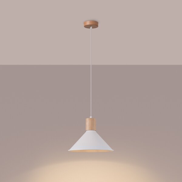 Sollux SL.1319 - Luster na lanku JAGA 1xE27/15W/230V pr. 30 cm biela