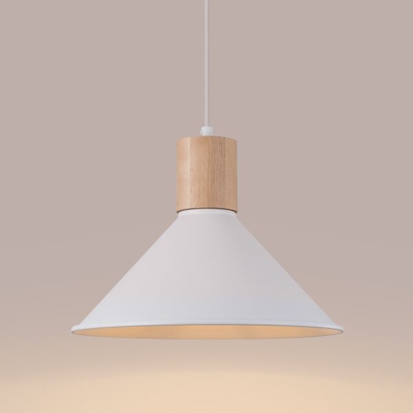 Sollux SL.1319 - Luster na lanku JAGA 1xE27/15W/230V pr. 30 cm biela