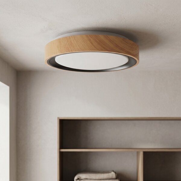 Brilagi - LED stropné svietidlo FLOCO LED/24W/230V, priemer 30 cm, drevo/čierna