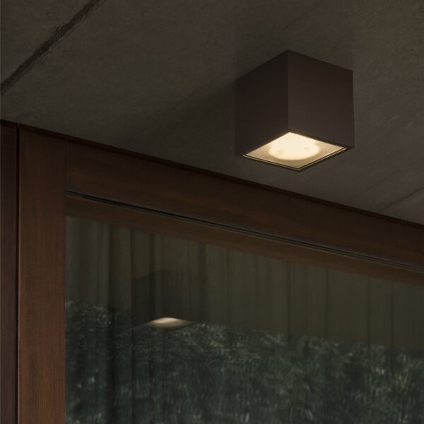 Ideal Lux - Vonkajšie bodové svietidlo TECHO 1xGU10/20W/230V 9x9 cm IP54 čierna