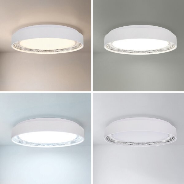 Brilagi - LED stmievateľné stropné svietidlo WALDO LED/48W/230V priemer 40 cm biela/strieborná s diaľkovým ovládaním