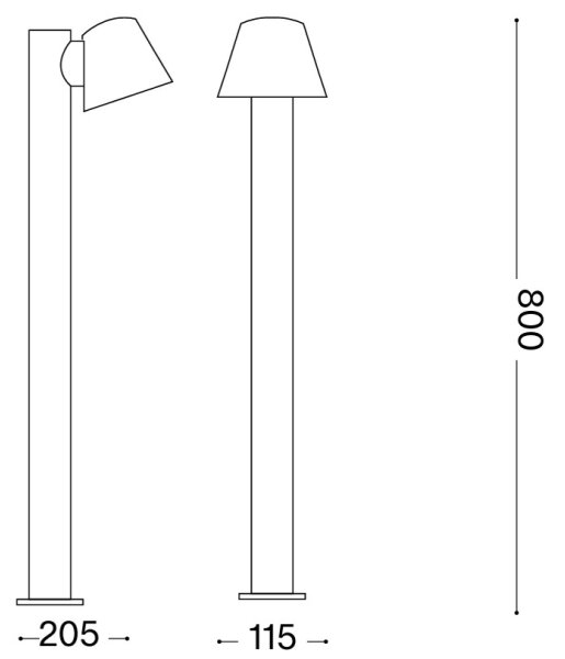 Ideal Lux - Vonkajšie svietidlo GAS 1xGU10/35W/230V 80 cm IP43 hnedé