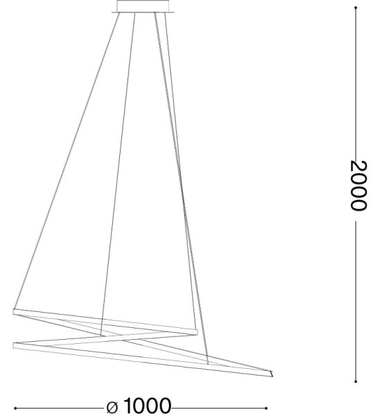 Ideal Lux - LED luster na lanku OZ LED/75W/230V pr. 100 cm CRI 90 zlatý