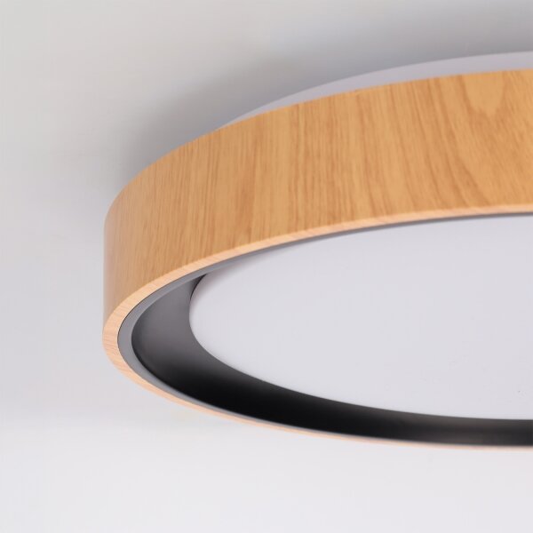 Brilagi - LED stmievateľné stropné svietidlo FLOCO LED/48W/230V pr. 40 cm drevo/čierna+DO