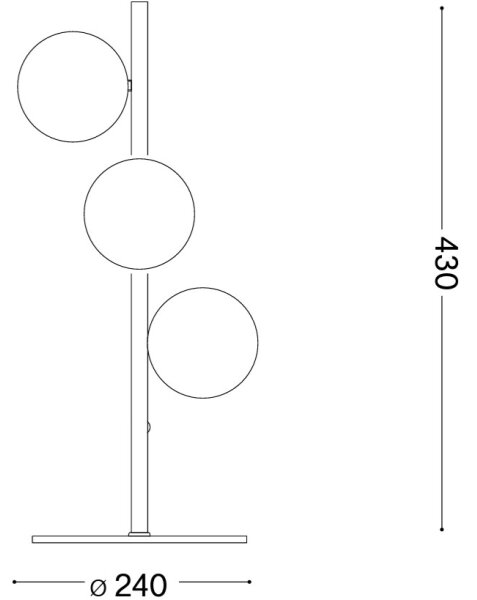 Ideal Lux - LED stolná lampa PERLAGE 3xG9/3W/230V čierna/dymová čierna