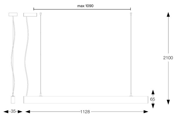 Ideal Lux - LED Luster na lanku OFFICE LED/30W/230V 4000K CRI 90 biela