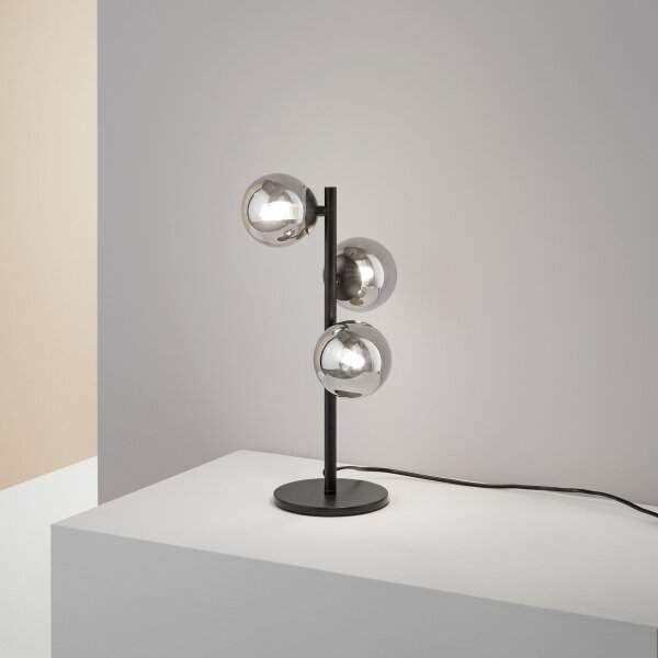 Ideal Lux - LED stolná lampa PERLAGE 3xG9/3W/230V čierna/dymová čierna
