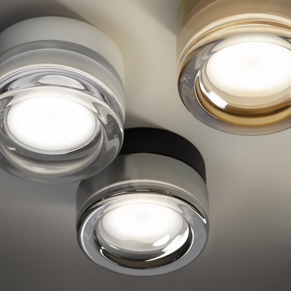 Ideal Lux - LED kúpeľňové stropné svietidlo LOLLY 1xGX53/9W/230V pr.10,5 cm čierna/dymová