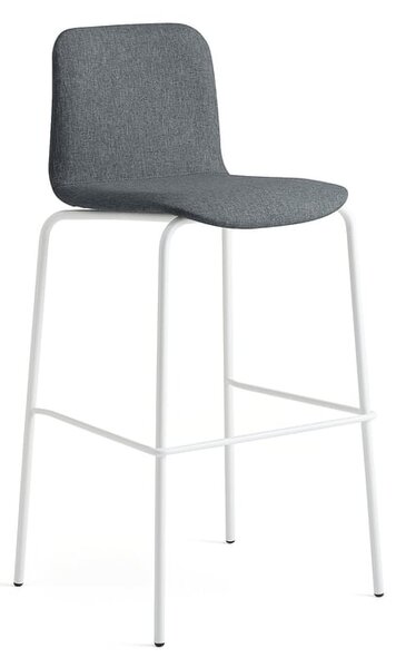 Barová stolička LABELL, výška sedadla 765 mm, biela/antracit