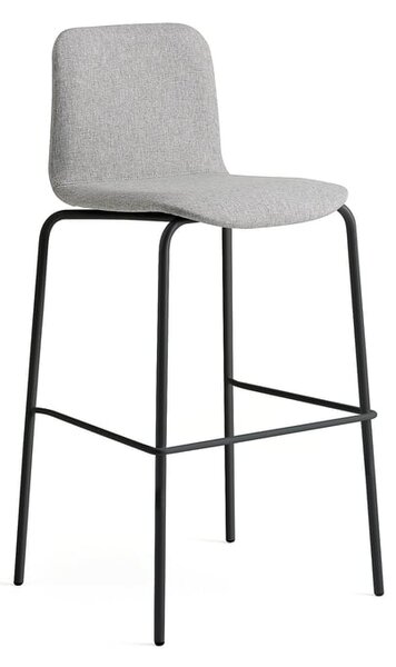 Barová stolička LABELL, výška sedadla 765 mm, čierna/svetlošedá
