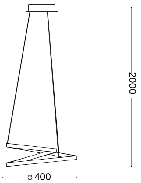 Ideal Lux - LED luster na lanku OZ LED/38W/230V pr. 40 cm CRI 90 zlatý