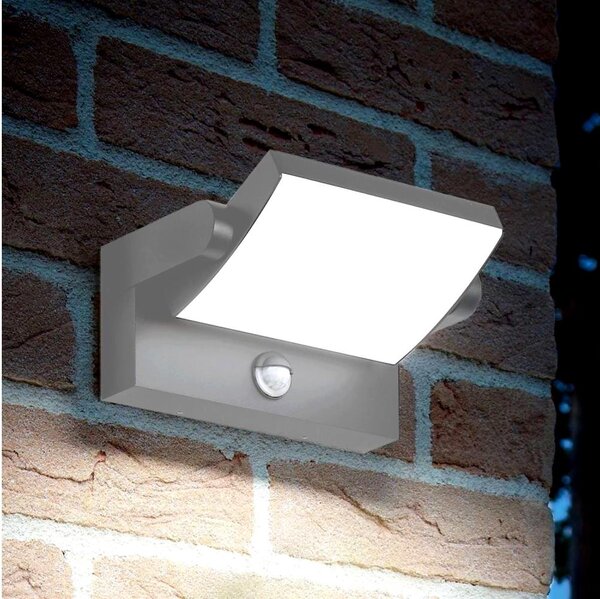 Ideal Lux - LED vonkajšie nástenné svietidlo so senzorom SWIPE LED/21W/230V CRI90 IP54 sivé
