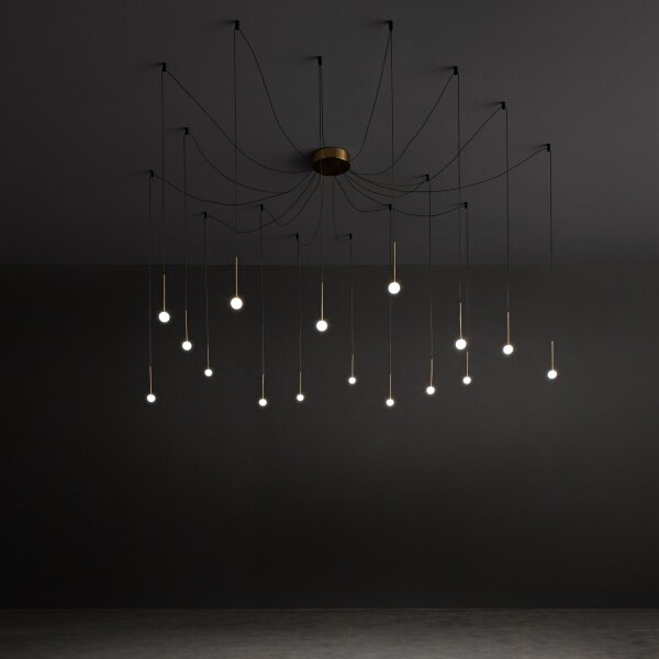 Ideal Lux - LED luster na lankách LUCCIOLA 16xLED/16W/230V CRI 90 pavúk mosadz