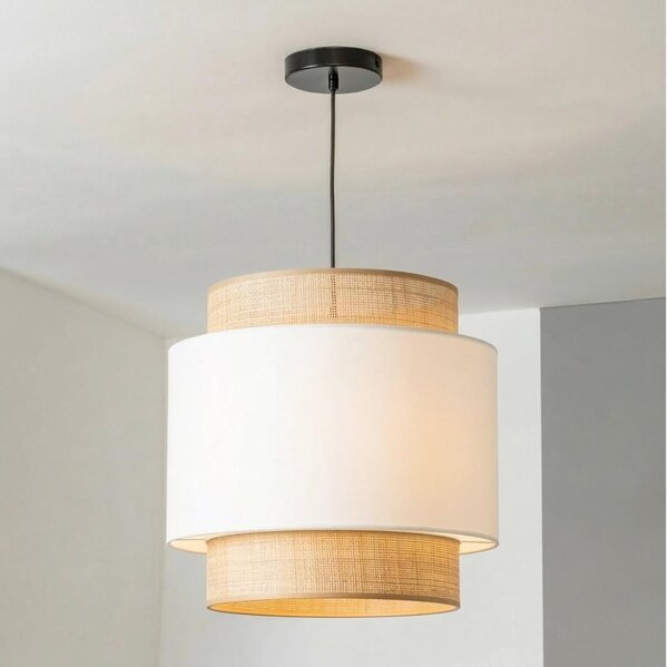 Brilagi - Závesné svietidlo na lanku CERIA 1xE27/40W/230V priemer 40 cm čierna/béžová/biela